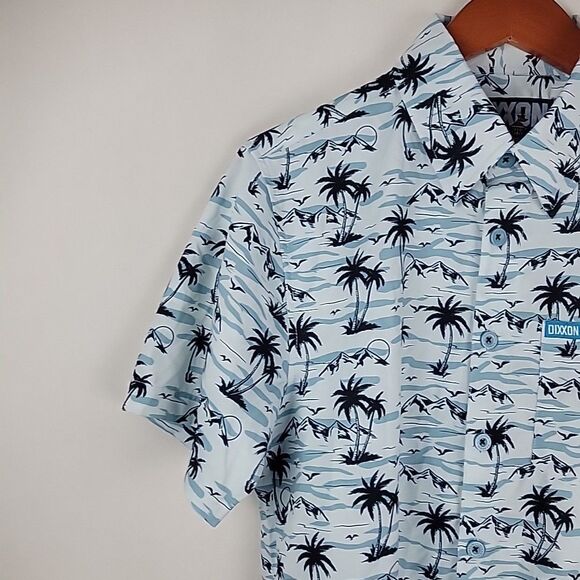 Dixxon Flannel Shirt Men XS Moorea Party Palm Tree Hawaiian Travel Lightweight - Picture 5 of 11